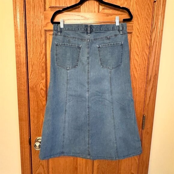 Old Navy Women's Blue Denim A-Line Knee Length Skirt Size 10 Casual - Picture 2 of 7